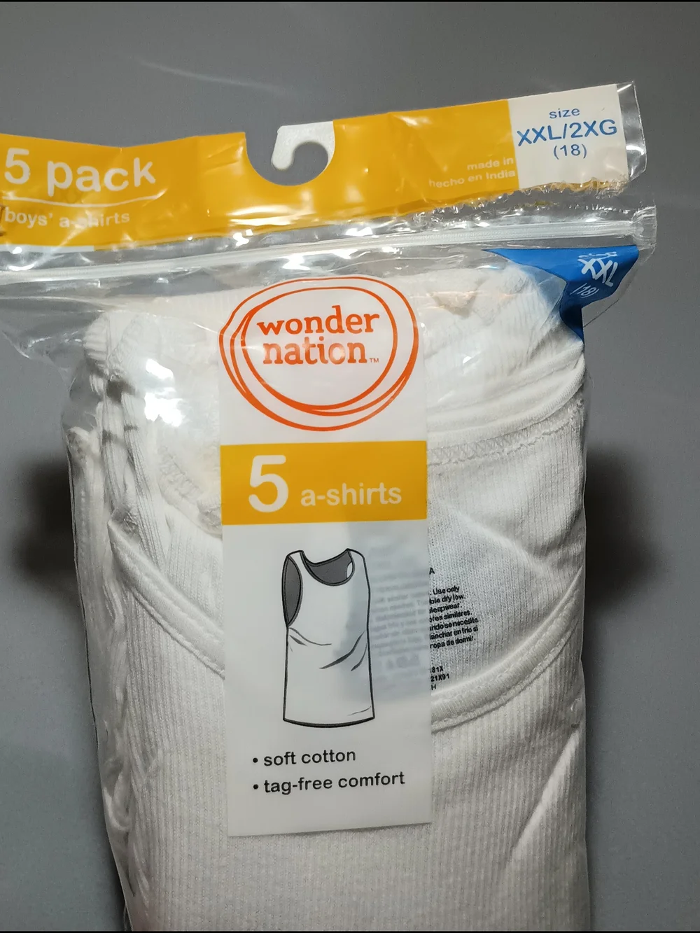 Wonder Nation Boys' White A-Shirts